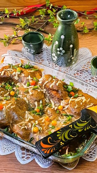 Рыба запечённая под грибным соусом